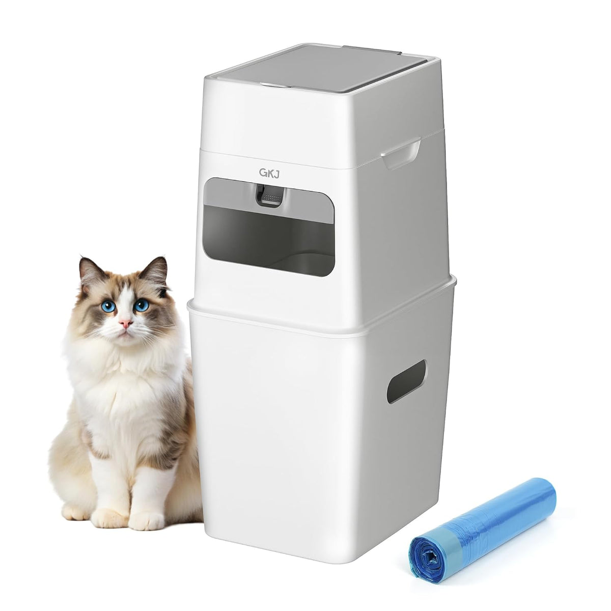 GKJ Cat Litter Refill Bags, 48pcs for Up to 12-Month Supply, Replaced Cat Waste Bags for Litter Trash Can, 7-Layer EVOH 