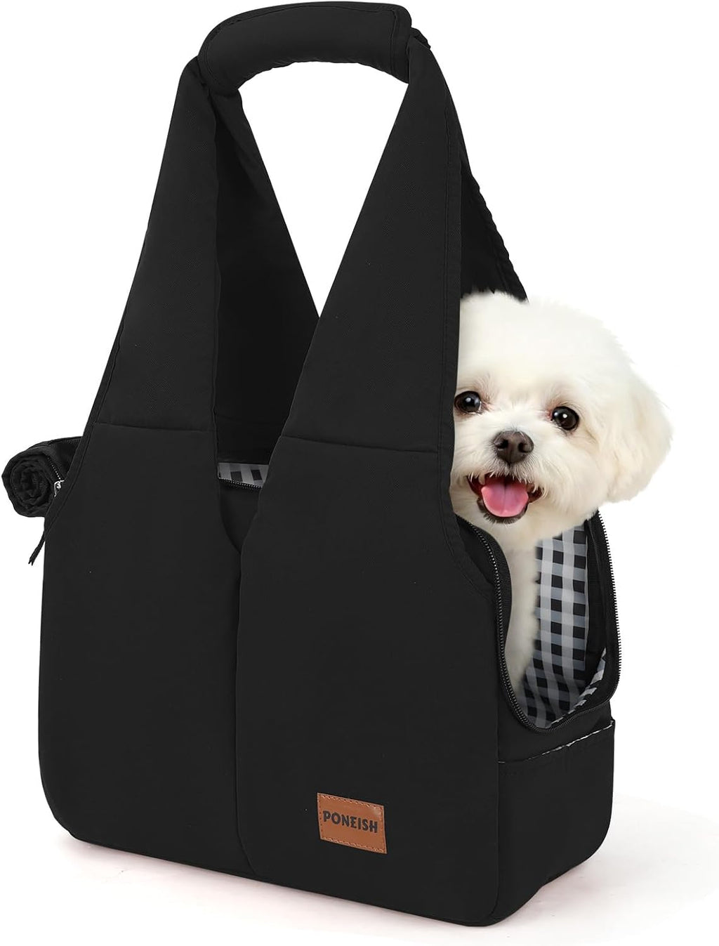 Dog Purse Carrier for Small Dogs and Cats, Soft-Sided Pet Tote Bag with 6 Large Pockets, Collapsible Travel Puppy Carrie