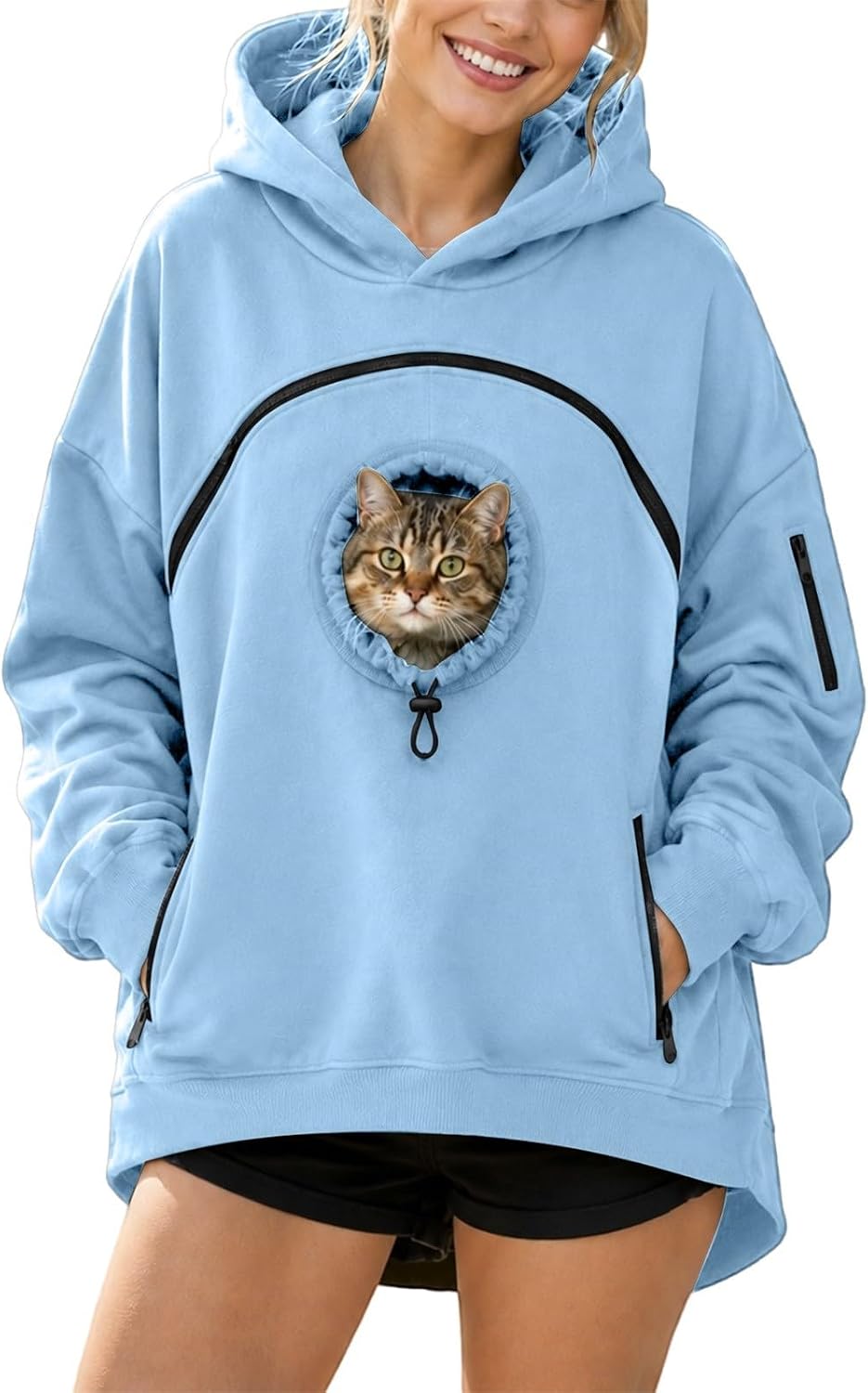 Pet Pouch Hoodie Cat Hoodie with Pouch Pull Pocket for Dogs & Snack Hoodies