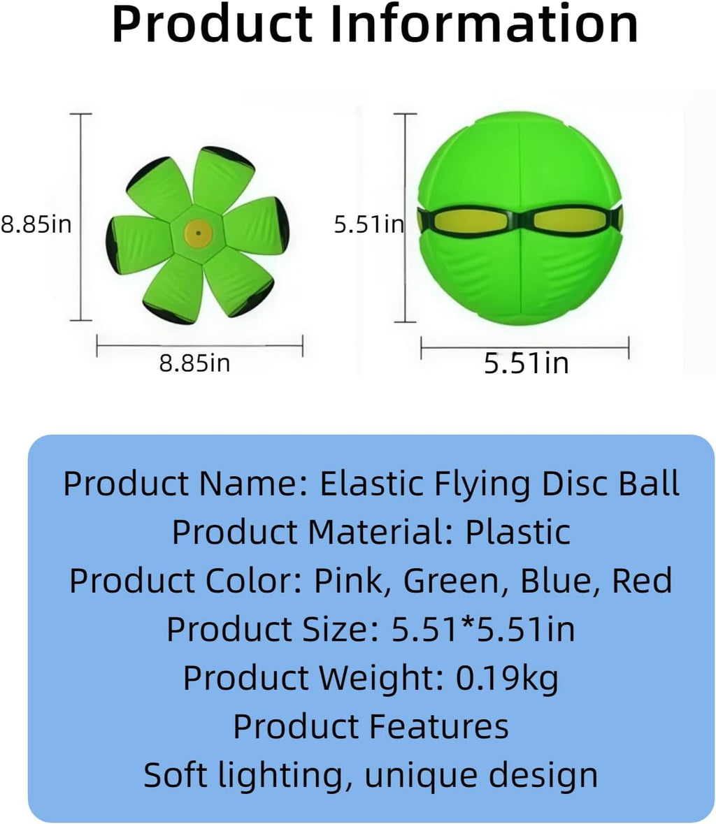Interactive Deformable UFO Dog Toy, 2-in-1 Flying Disc Ball (rose red)