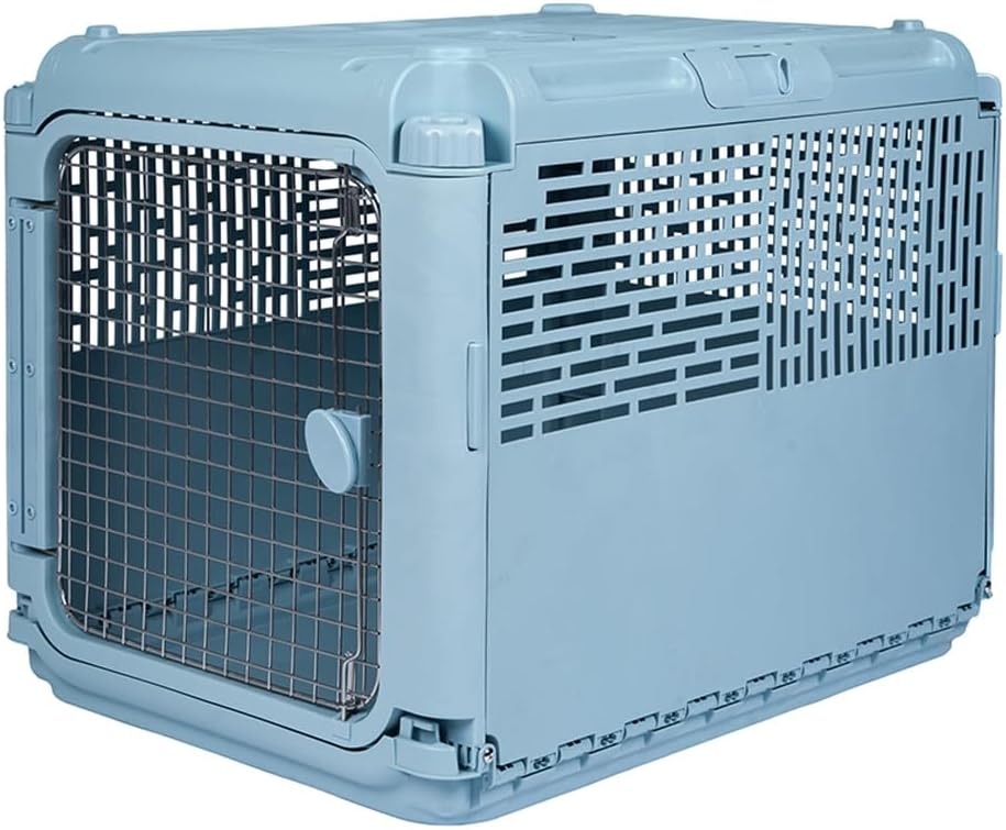 SportPet Designs Collapsible Medium Pet Travel Carrier (Tan), Hard-Sided Kennel for Medium Dogs, Puppies, Cats, Kittens,