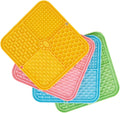 4 Pack Licking Mat for Dogs & Cats with Suction Cups, Silicone Slow Feeder Lick Pads for Peanut Butter, Bathing, Groomin