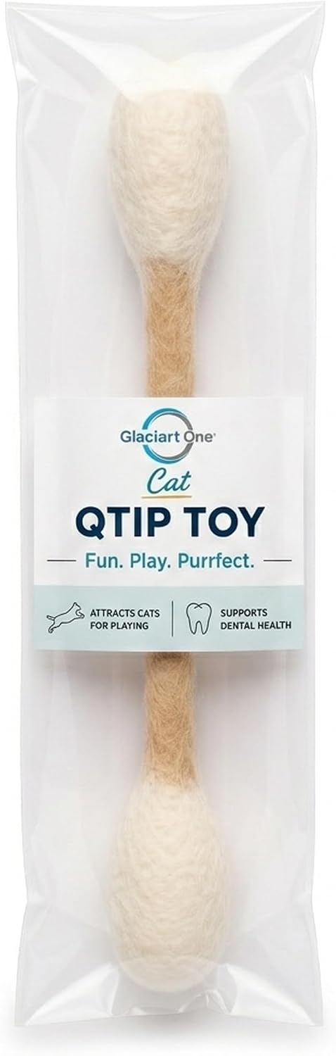 Glaciart One XXL Swabs Cat Toys with Catnip - 2 Pk | Durable for Chew, Cute Cat Toys Interactive Kitty for Boredom, Exer