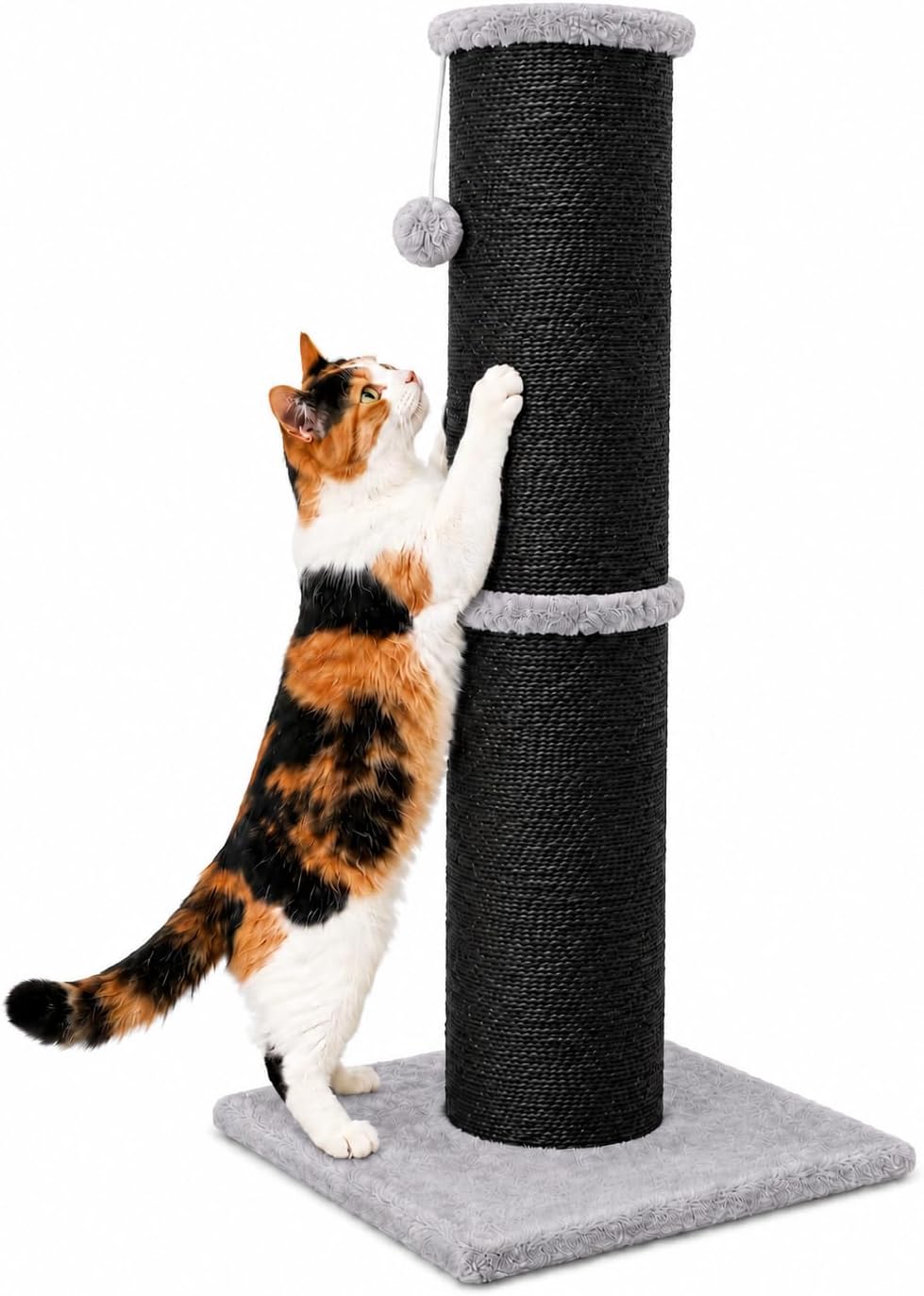 PAWSCRAT 32-Inch Tall Cat Scratching Post, 5.5-Inch Diameter, Sisal, Beige