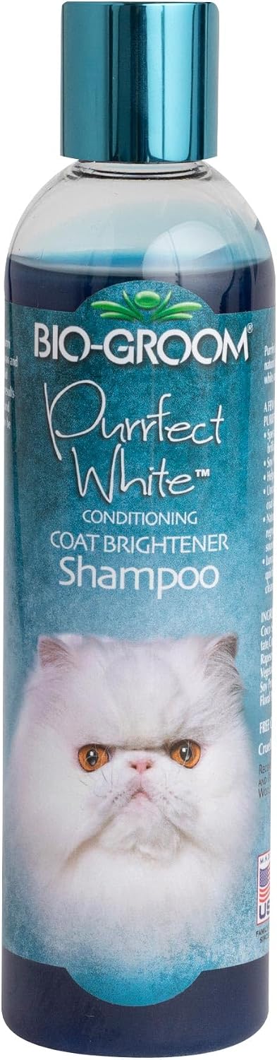 Bio-Groom Purrfect White Cat Shampoo, Coat Brightener, 8 fl oz, 1-Pack