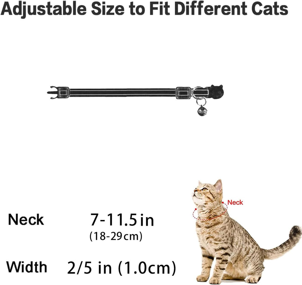 Breakaway Cat Collar with Airtag Holder,Kitten Collar with Bell