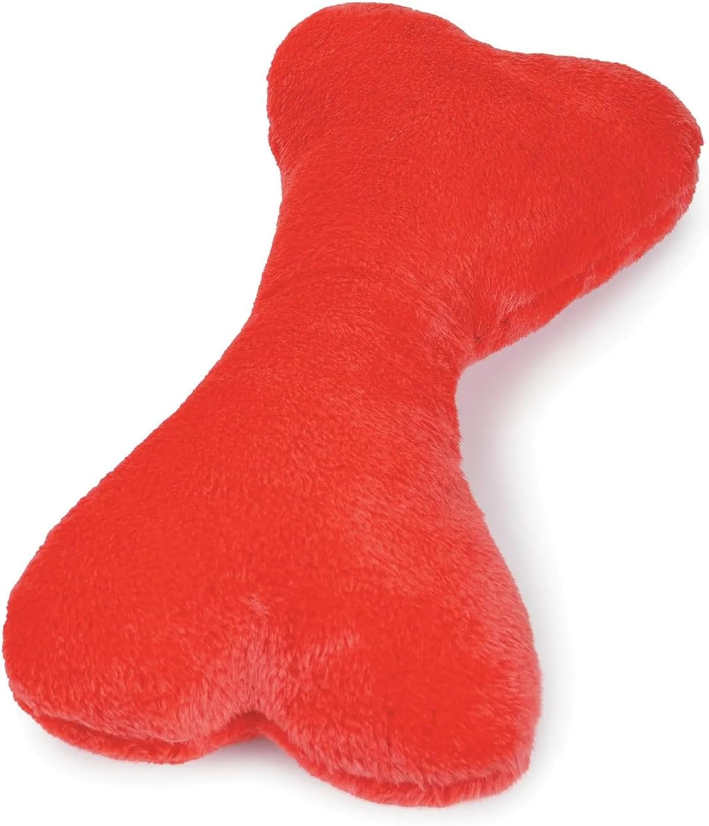 PUREPET Dog Toy Giant Plush Bone 2 Squeakers Mega Huge Sized Soft and Large Play Cuddle (Red)