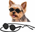 G016-2 Small Breed Dog up to 15lbs Pet Cat Round Tiny Sunglasses (Black)