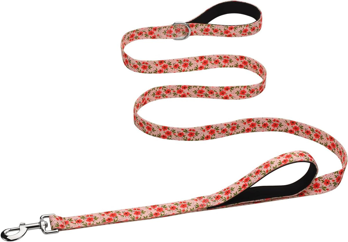 Hikiko 6FT Dog Leash Padded Double Handle with Designed Pattern