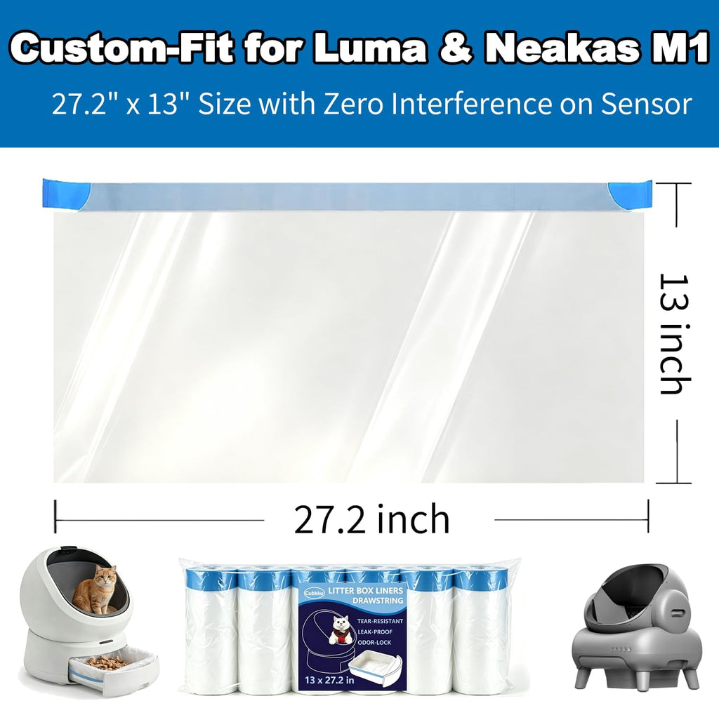 120 Count Cat Litter Box Bags|27.2" x 13"for Automatic Cat Litter Box