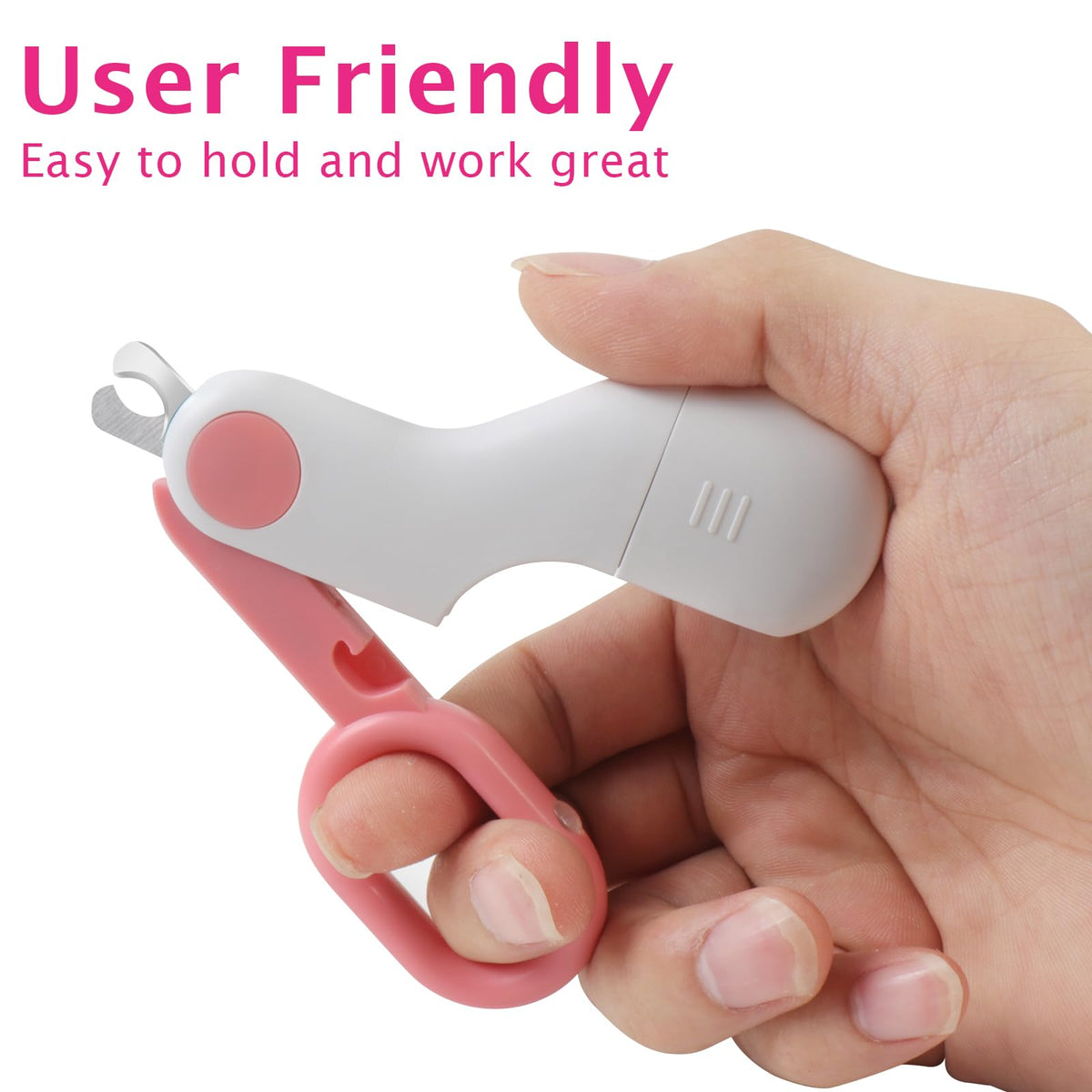 Small Animals Nail Clippers with LED Lights to Avoid Excessive Cutting and Sharp Blades - Professional Claw Trimmer for Tiny Dog Cat Kitten Bunny Rabbit Bird Guinea Pigs Ferret Hamsters (Pink)
