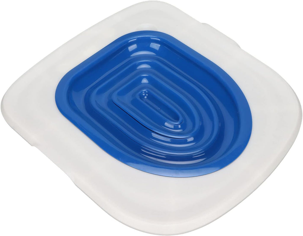Cat Toilet Training Kit, Universal Reusable Cat Toilet Trainer for Pet Cleaning (White Tray, 1 Blue Inner Support)