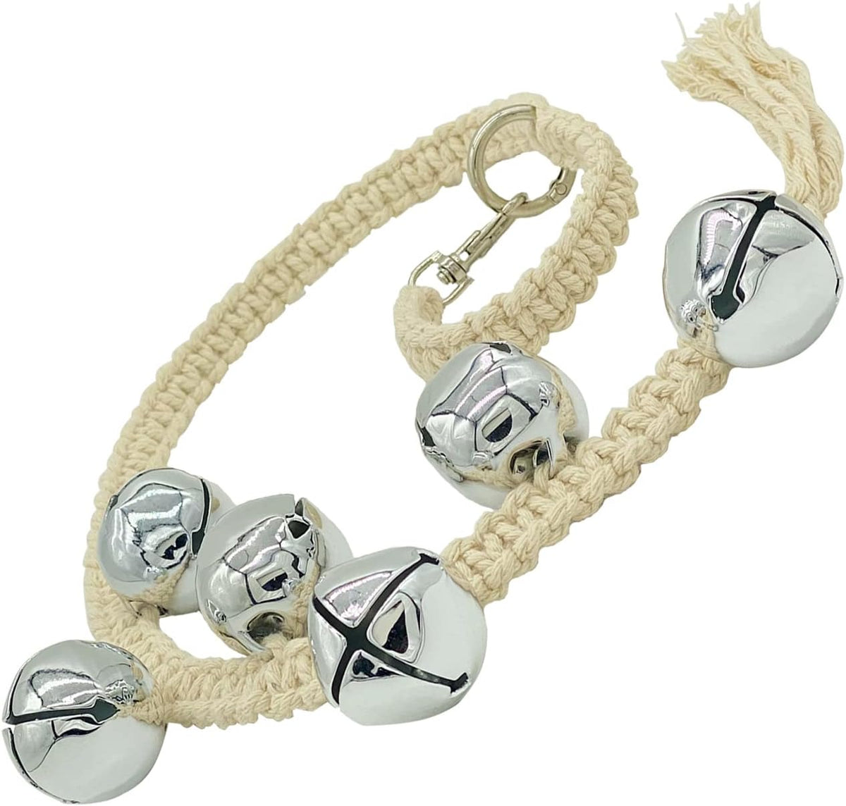 Dog Hanging Doorbells| 6 Extra Loud Dog Potty Training Bells| Adjustable Durable Braided Rope Door Bell for Dogs to Ring