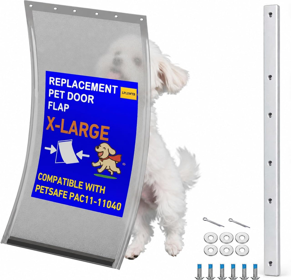2PC Replacement Flap PAC11-11039 with Screws & Washers for PetSafe Dog Door
