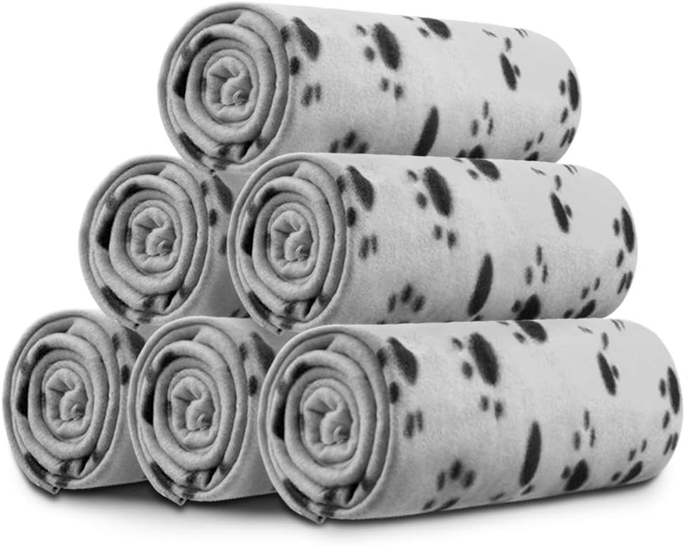 Dog Blankets, 6 Pack Fleece Pet Blankets, 24x28 Inches