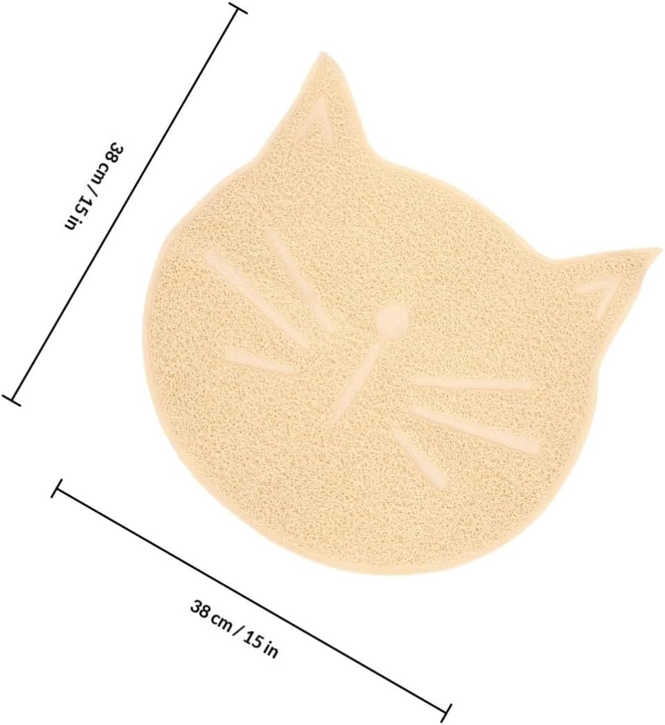 PVC Pad for Cats Cat Face Shaped Litter Mat, Non-Slip
