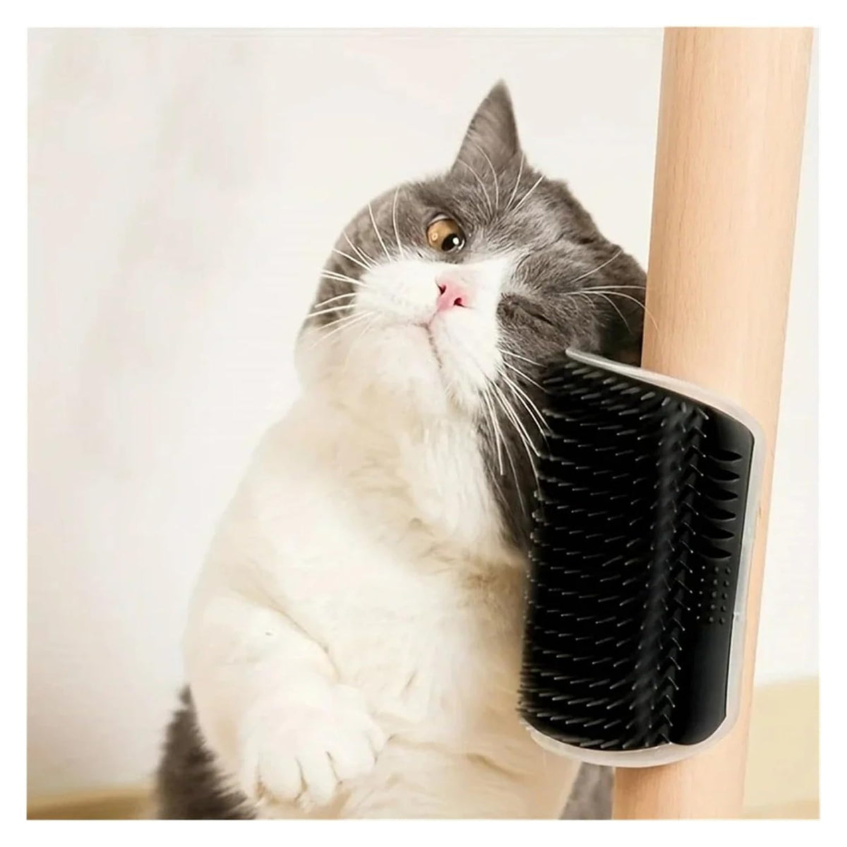 Cat Massage Tool Self-Cleaning Grooming Brush for Cats - Hair Removal(Gray,Large)