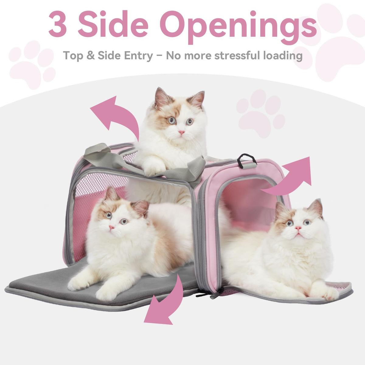 Petsfit Cat Carrier Airline Approved, 17.5×10.5×10.5 in, Pink