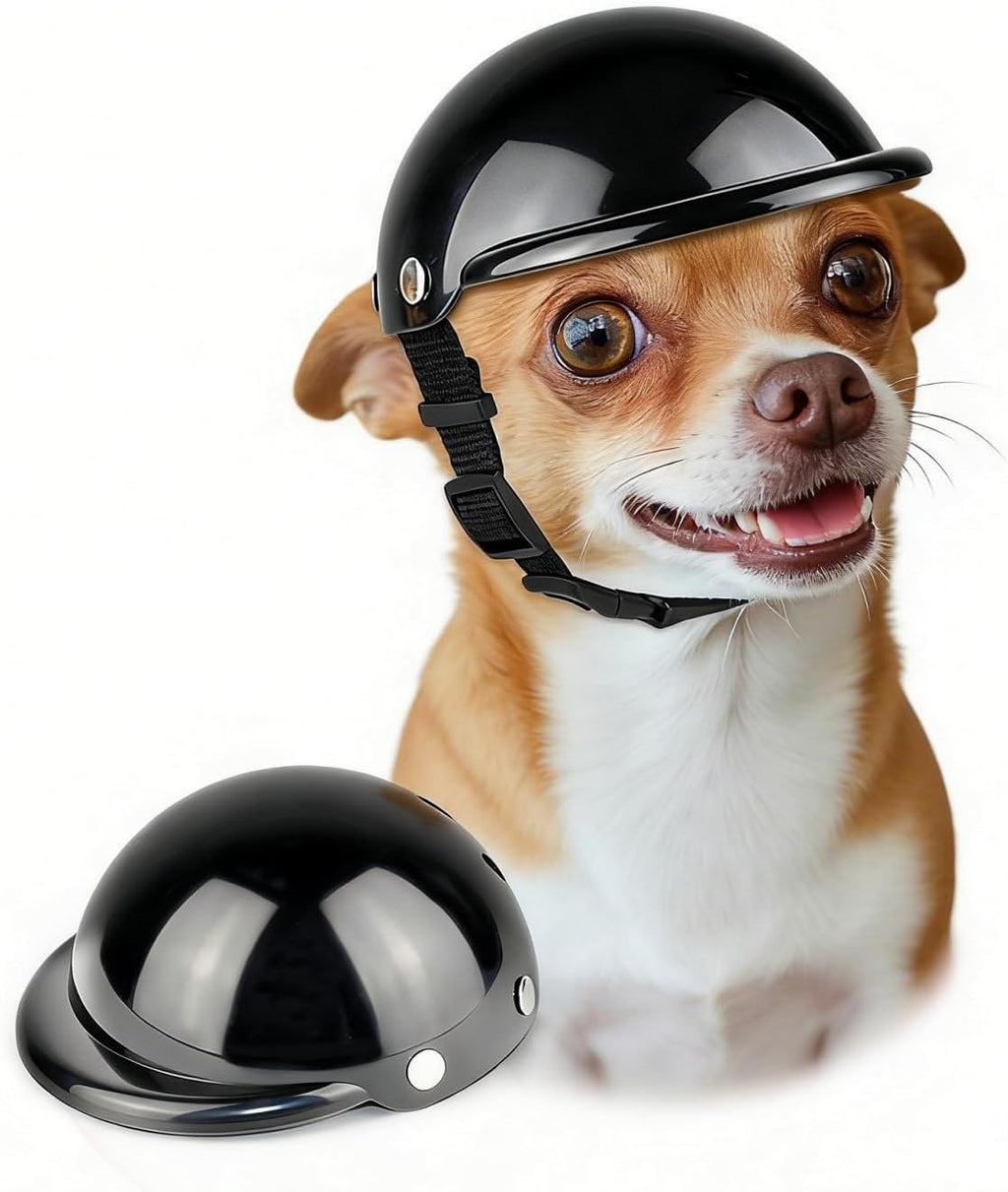 Dog Helmet for Small Dogs Cats, XS Pet Helmets with Goggles Outdoors Cycling Riding, Dog Sunglasses Helmets with Ear Hol