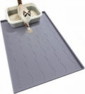 Songrey Silicone Cat Litter Mat 34" x 22", Large Litter Trapping Mat, Gray