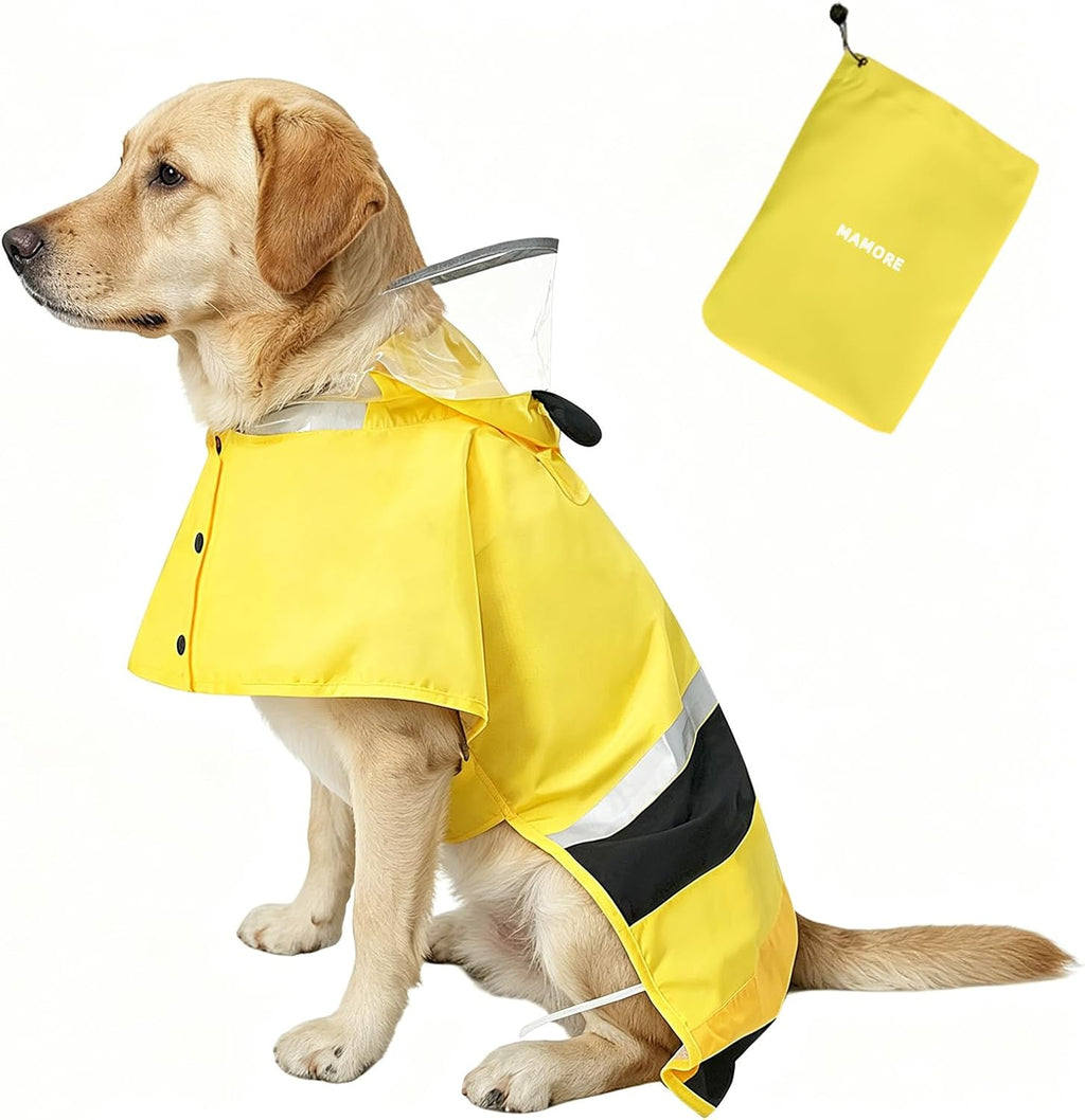 MAMORE Waterproof Dog Raincoat,Adjustable Dog Rain Coat with Hood