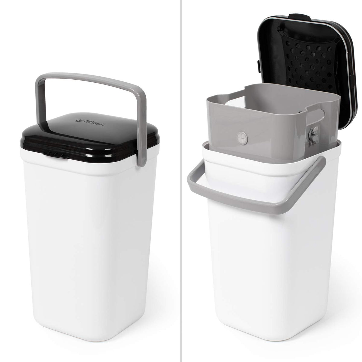 PetFusion Portable Cat Litter Disposal; Innovative Dog Poop Trash Can with Locking Handle, included Deodorizer; Built-in