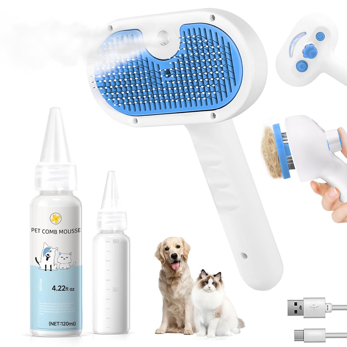 Cat Brush for Shedding,Pet Steam Brush for Cat
