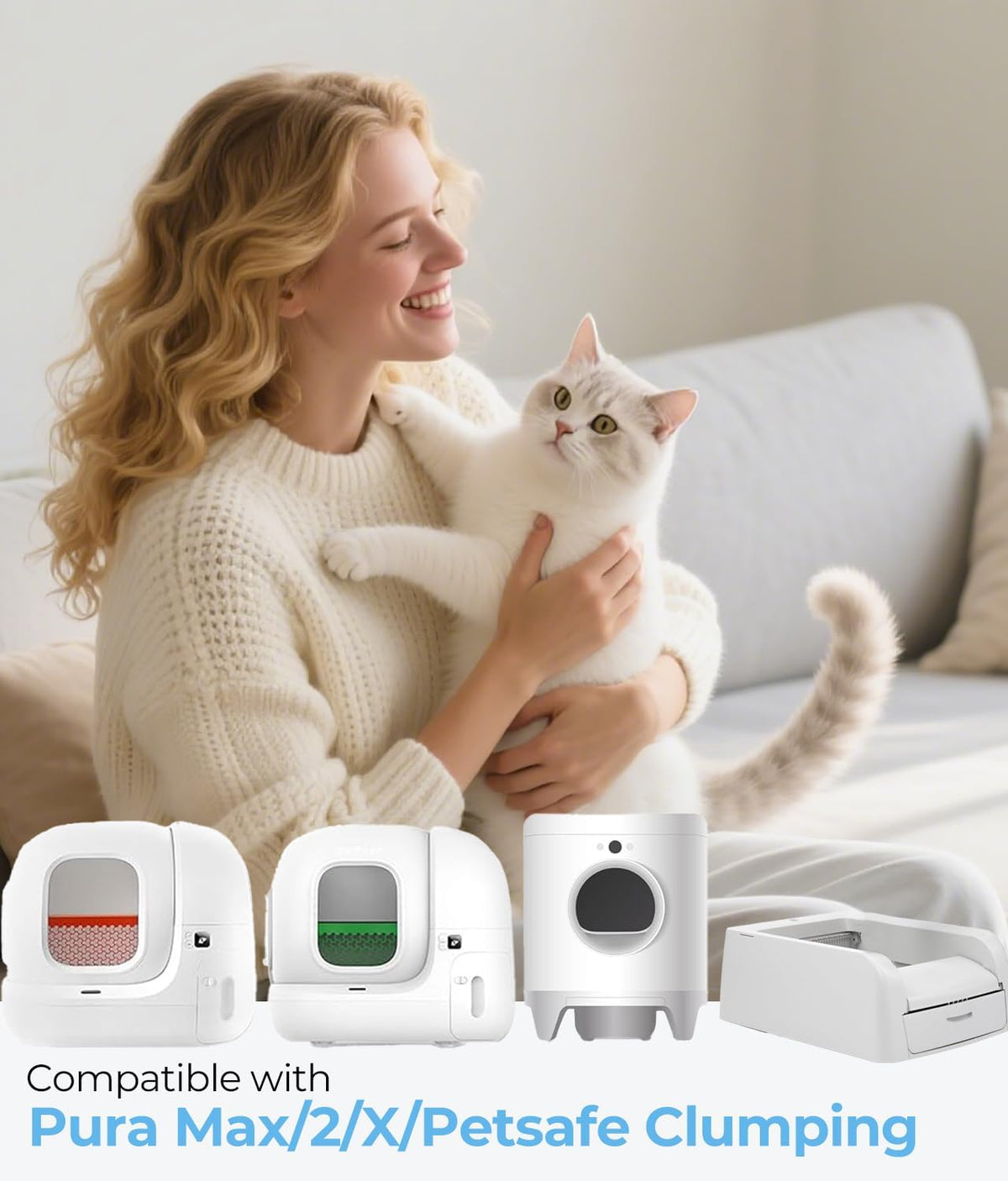 150 Pcs Automatic Cat Litter Bags fits PURA MAX 2/MAX/X&ScoopFree Clumping