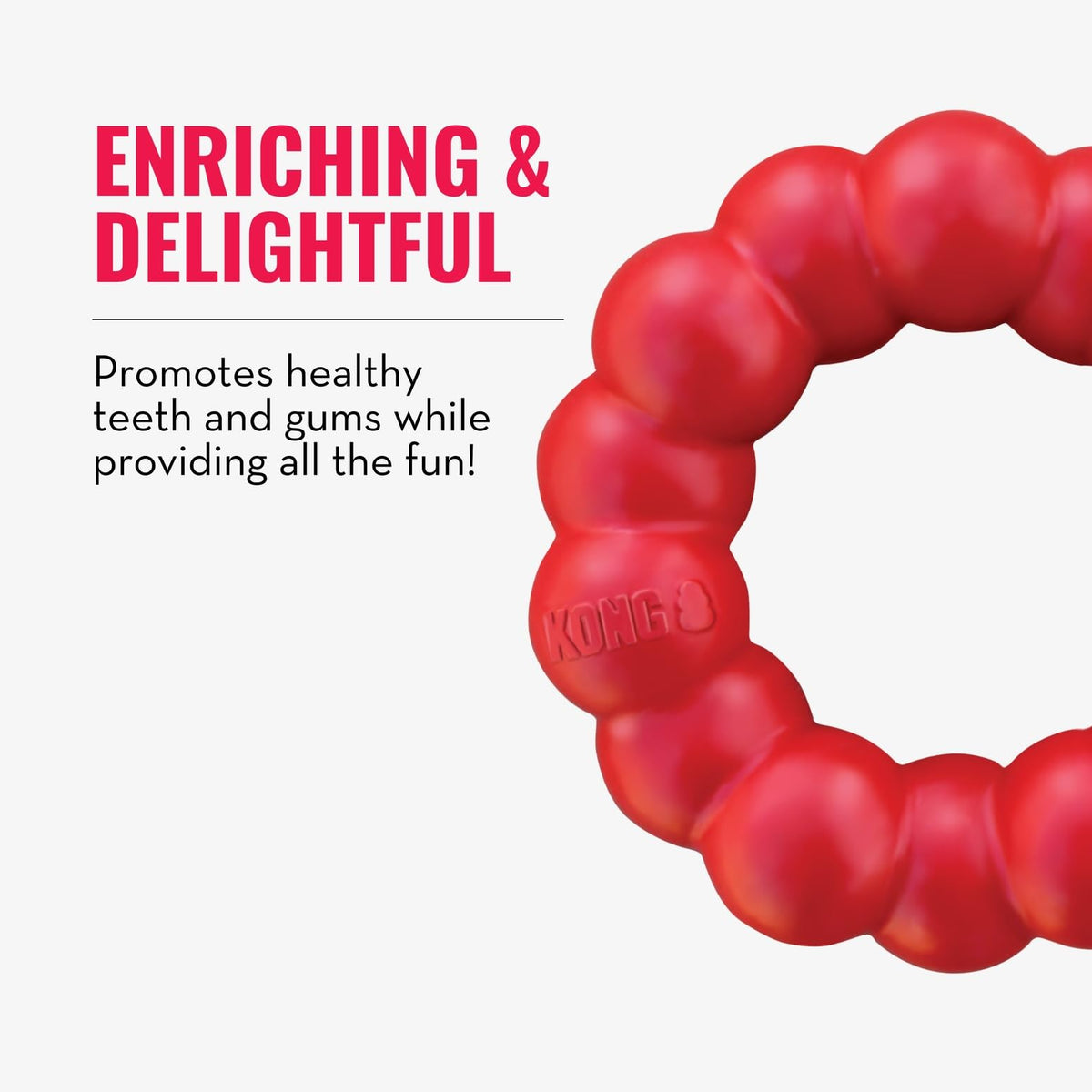 KONG Ring, Natural Rubber Chew Toy for Dental Health, for Small/Medium Dogs