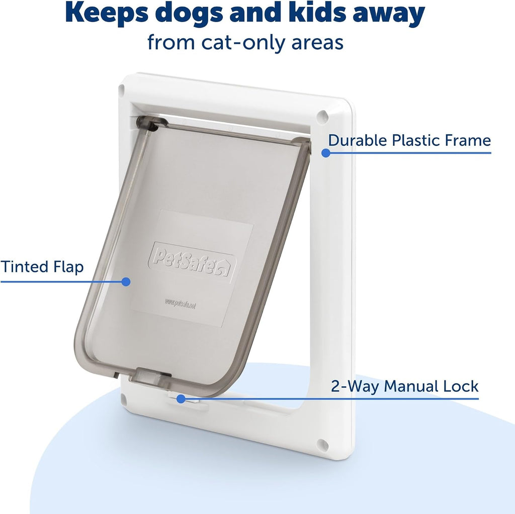 PetSafe Interior Cat Door, 2-Way Lock, White, Cats up to 15 lb