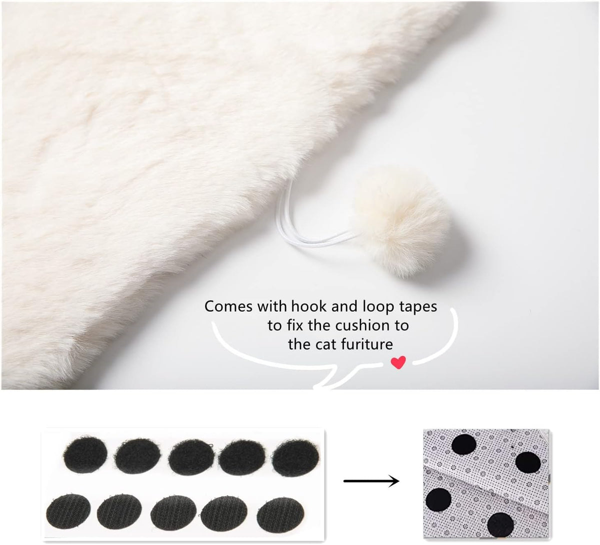 SHENGOCASE 2-Pack 10"x14" Rectangular Faux Rabbit Fur Cat Dog Bed Cushion Pad Mat, Cat Tree Tower Replacement Cushion Pa