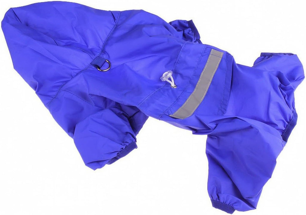 Four-Legged Dog Raincoat Reflective Hooded Dog Raincoat Water-Resistant Pet Clothing for Wet Weather Outings, 5XL