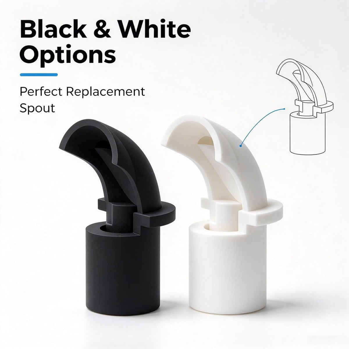 Water Fountain Nozzle Compatible with Catit Pixi Cat Water Fountain，White