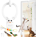 Interactive Cat Toys for Indoor Cats, Door Hanging Flying Bird Feather Toy