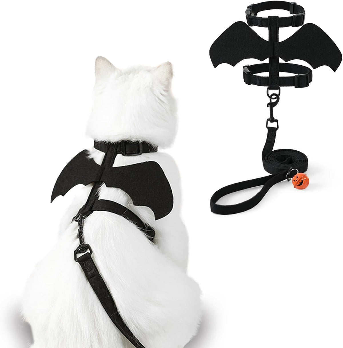 Cat Harness and Leash with Bat Wings, Escape Proof Leash (S)