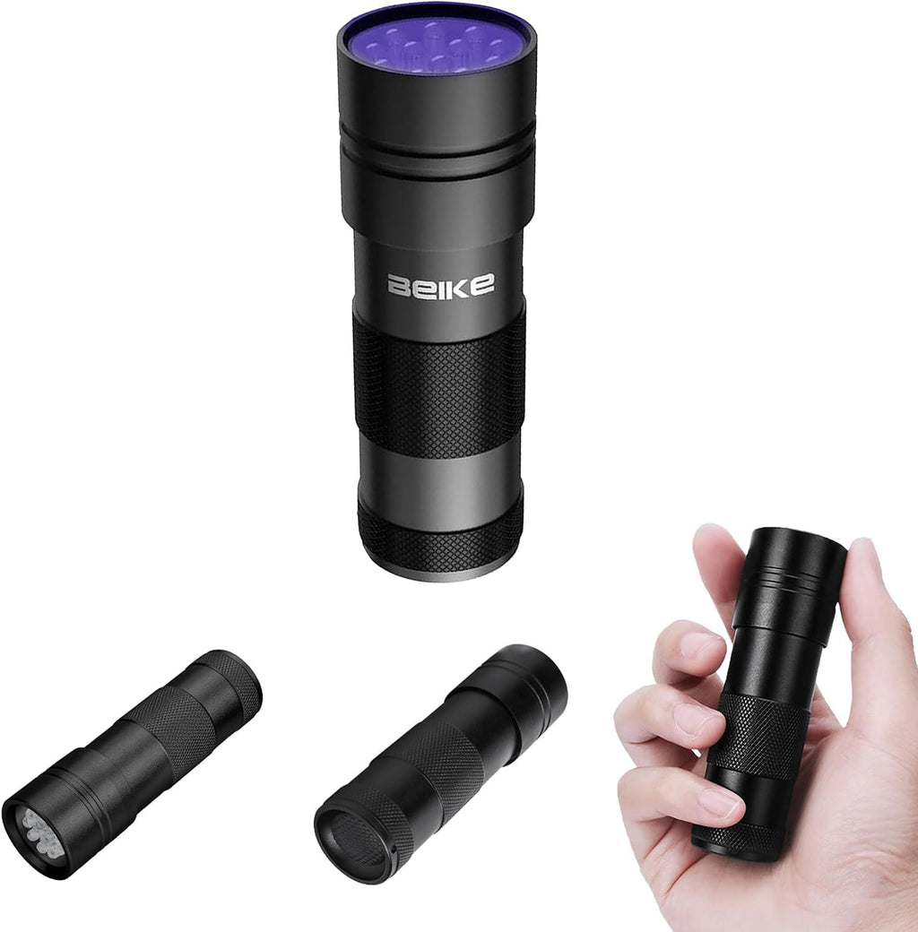 UV Flashlight Black Light–Small Portable Mini 12 LED Blacklight Flashlight for Hidden Stain Detection in Room, Resin Cur