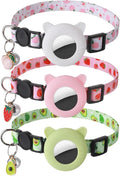 3 Pack Airtag Cat Collar Breakaway Fruit Cat Collars with Air Tag Holder
