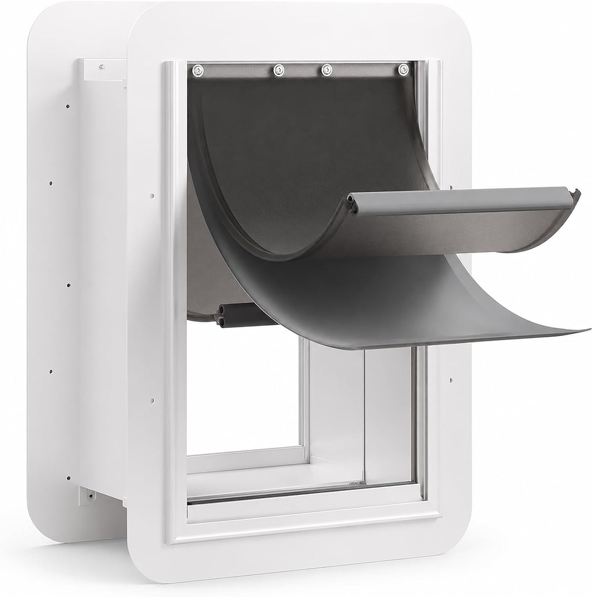 URSPET Medium Dog Door for Wall, 3-Flap Insulated, Steel Frame,White