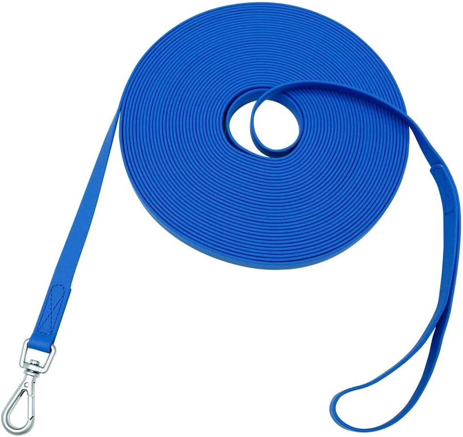 Waterproof Dog Training Leash 50FT 30FT 15FT 10FT 5FT Heavy Duty Recall Long Lead for Large Medium Small Dogs (30FT, Ora