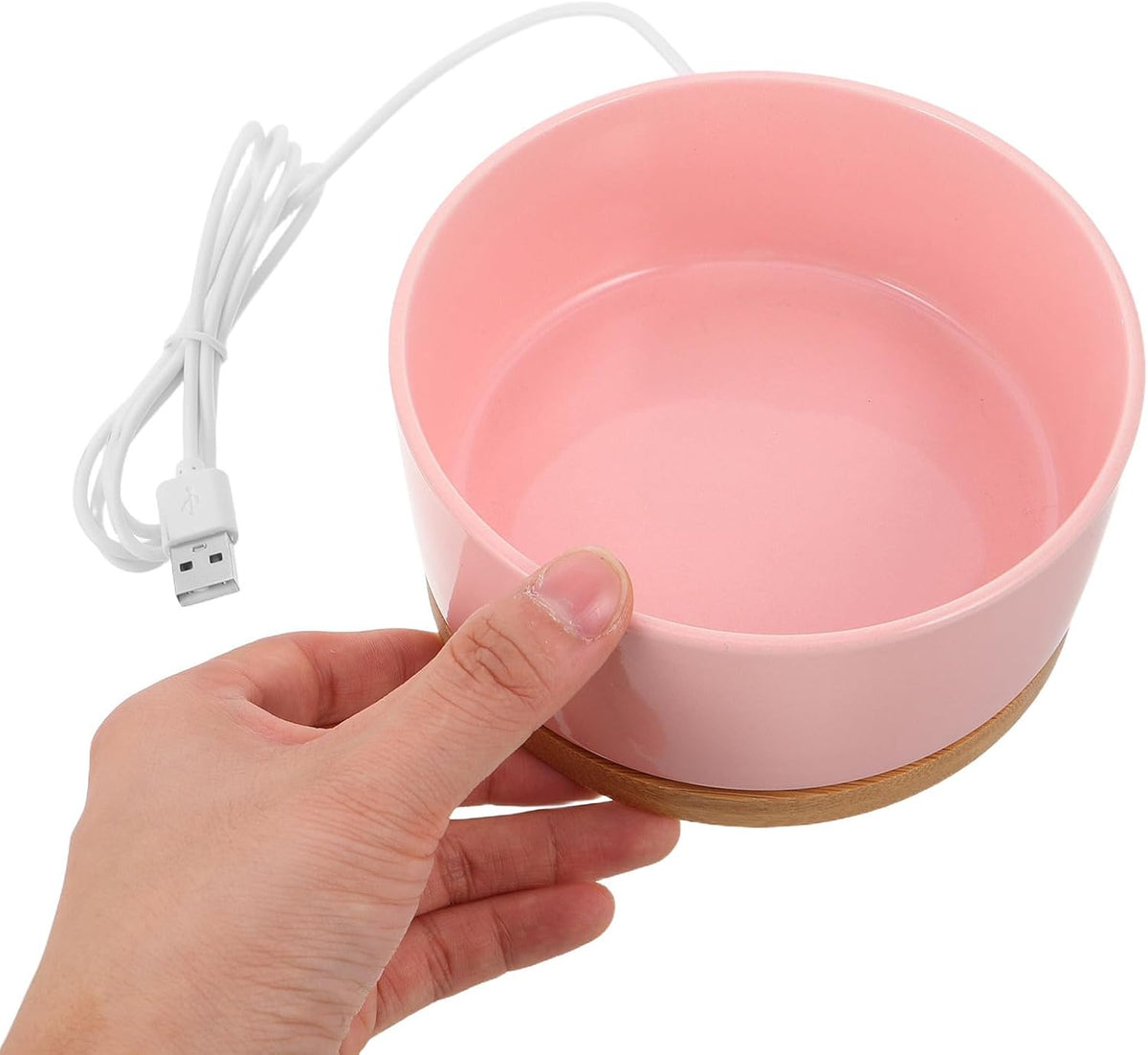 Heated PET Bowl 350ml USB Ceramic Water Dish for Cats Dogs