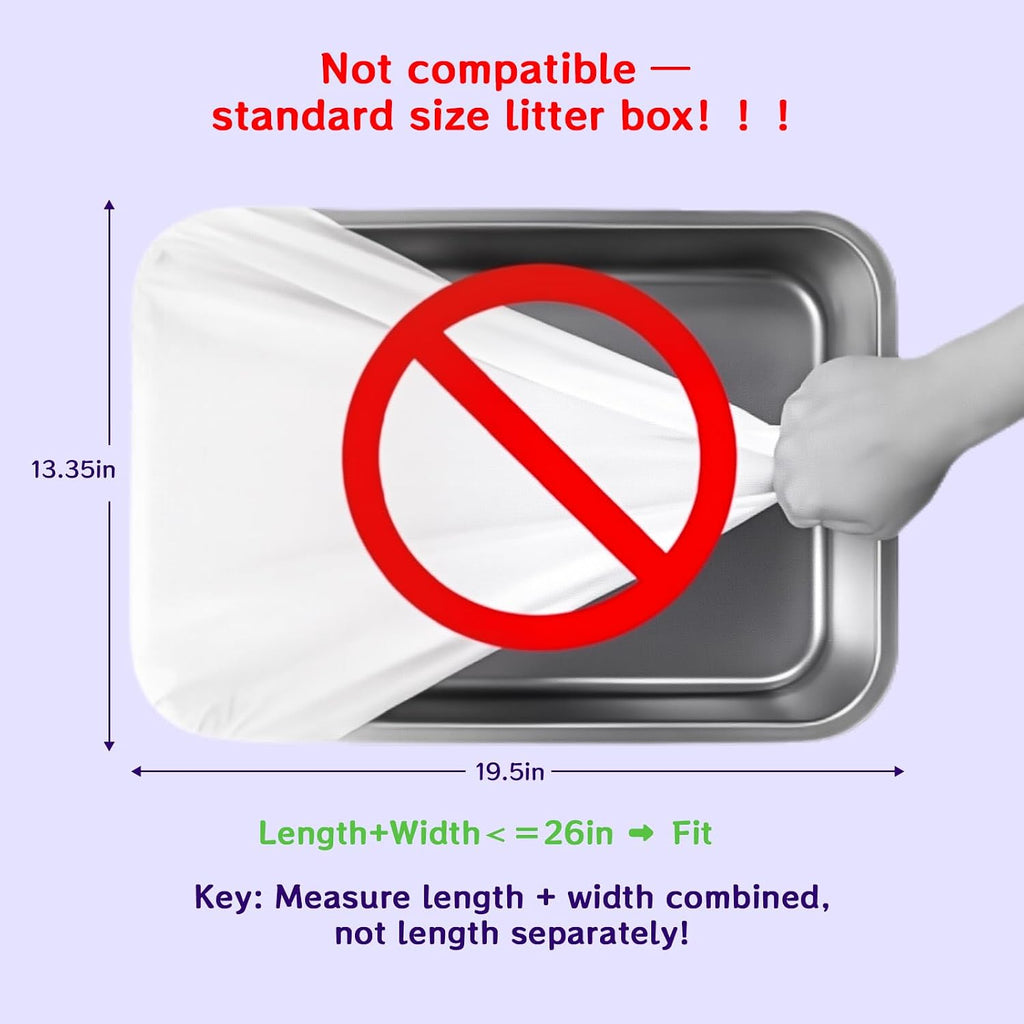 120 Count 26" x 11.8" Automatic Cat Litter Box Bags Compatible with Cmg Fmo Fstg Robot Litter box, Thick Self-Cleaning C