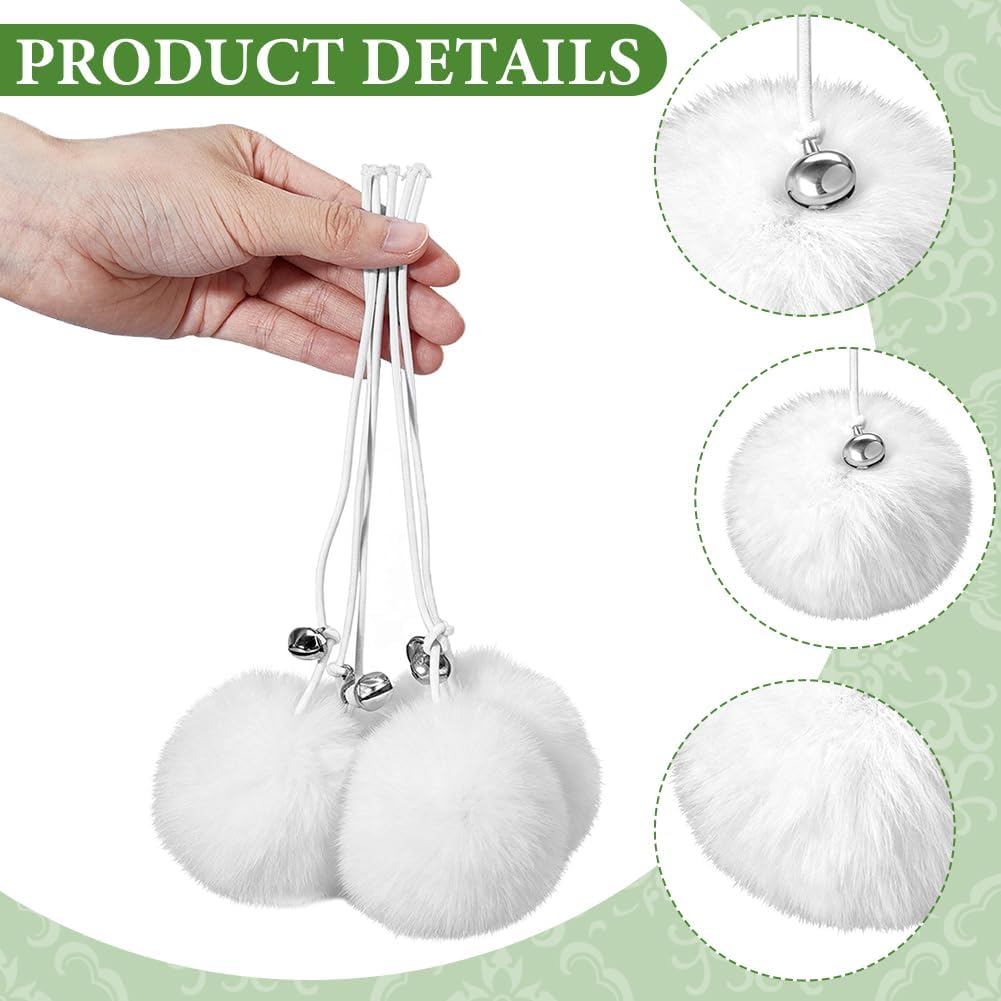 NBEADS 20 Pcs Cat Tree Replacement Balls, Interactive Catsplay Item Replacement Balls with Bell for Cat Polyester Rabbit