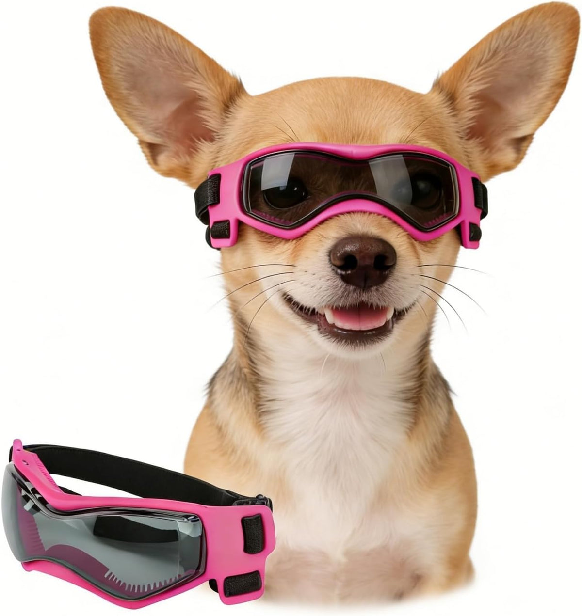 Enjoying Clear Dog Goggles Medium to Large Breed, Dog Sunglasses UV Protection, Large Dogs Driving Eye Protection, Outdo