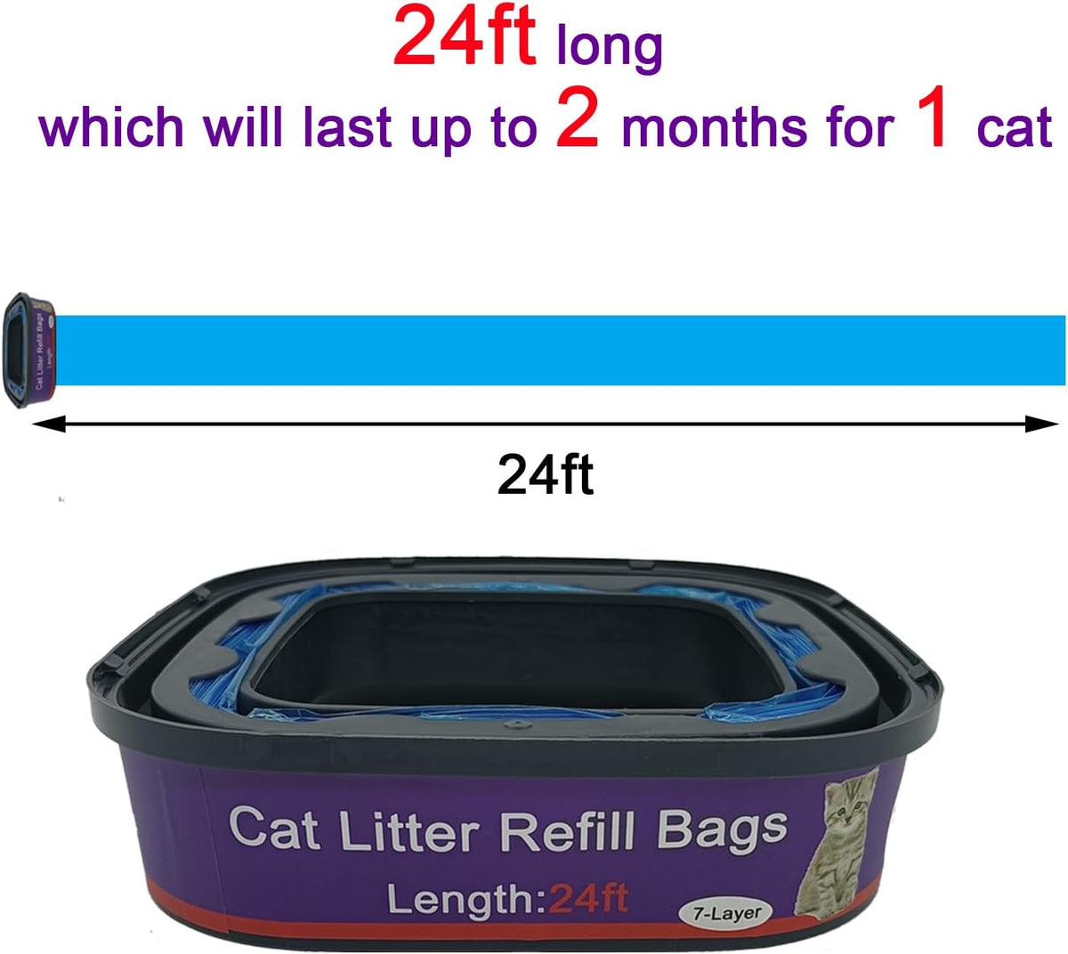 16 Pack Cat Litter Refill Bags Cartridge Compatible with Genie Cat Litter Standard and Plus Pails