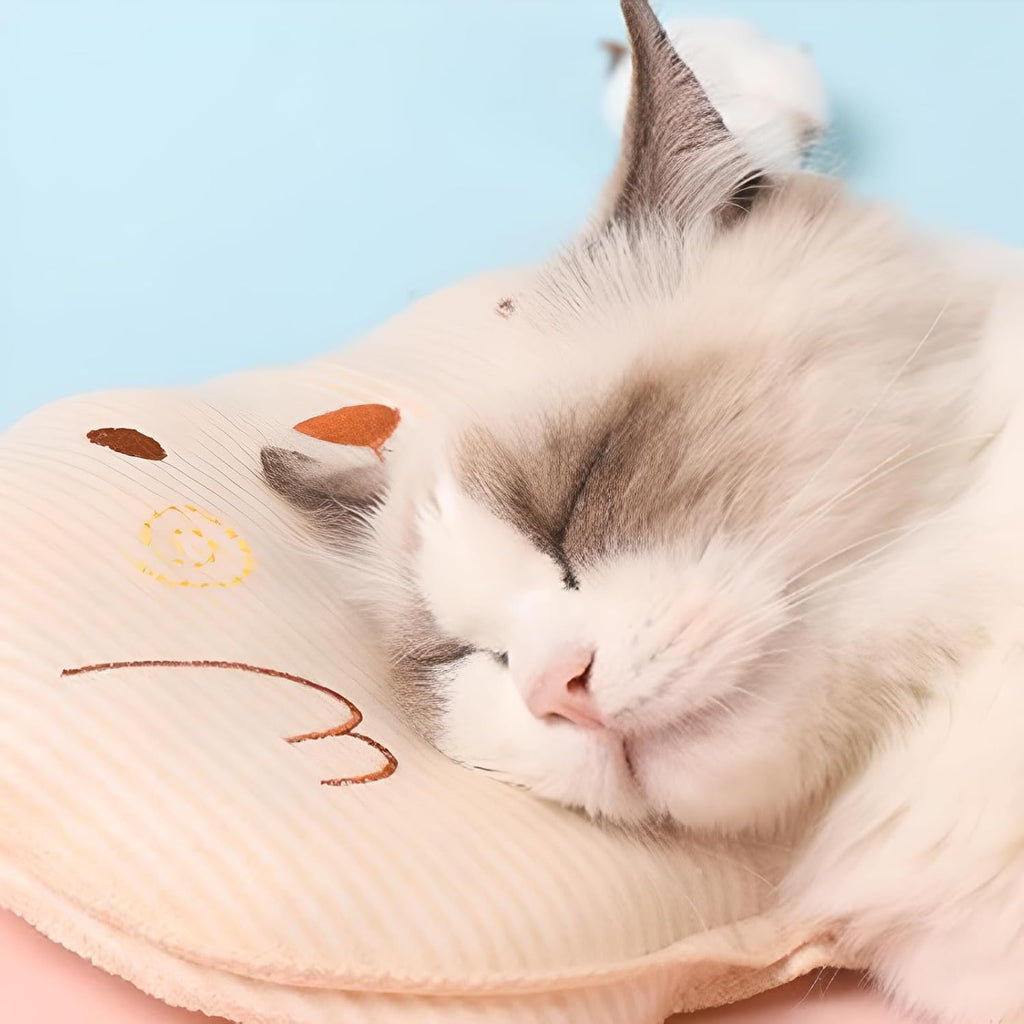 Polyester Fiber Pet Sleeping Pillow for Small Dogs Cats Beige