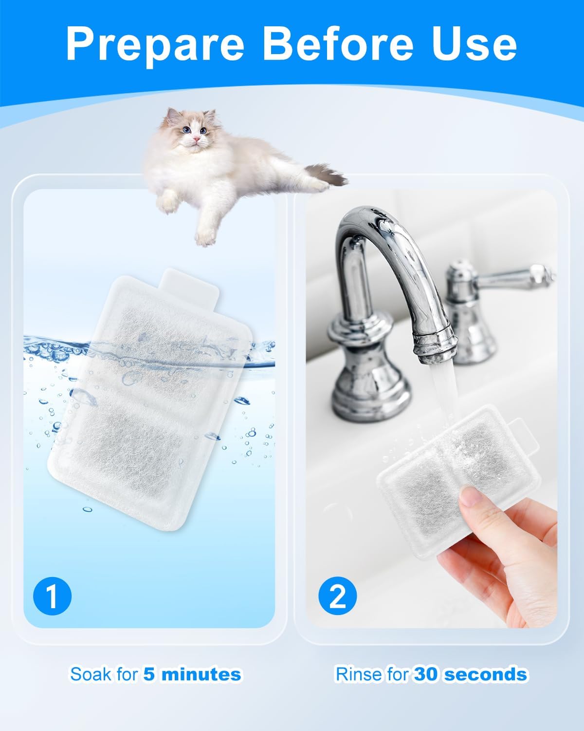 24 Small Replacement Filter for Cat Fountain Fit for Whisker City