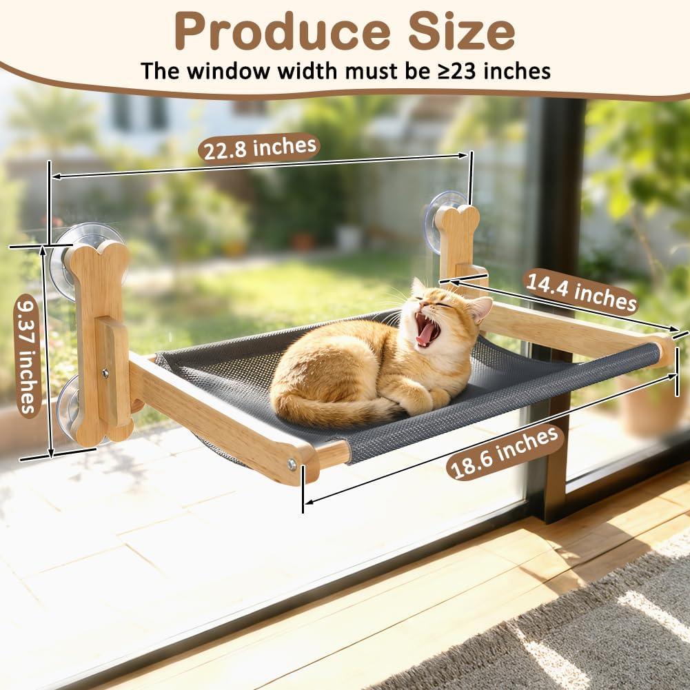 SZEE Cat Window Perch, Warmth Window Cat Bed with Soft Flannel Plush Mat