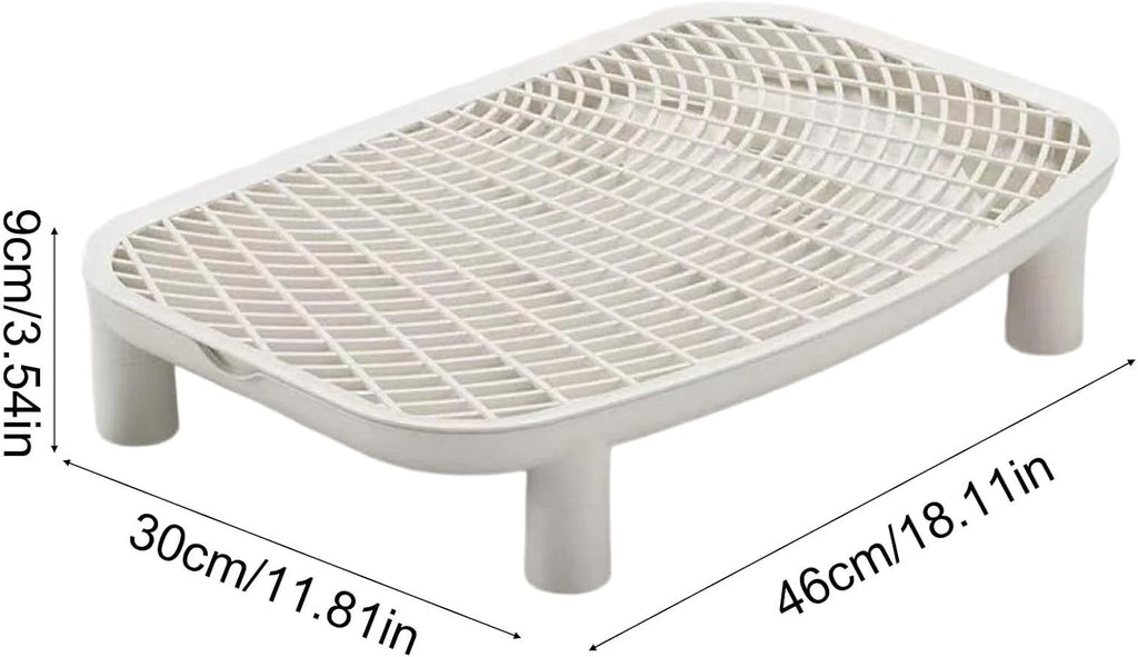 Litter Catching Step for Cat Litter Box Litter Trap Stool, White