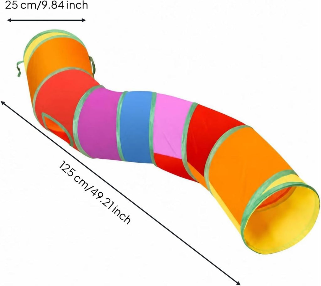 Lightweight Foldable up Tunnel, 125cm, S-Shaped Rainbow Tunnel