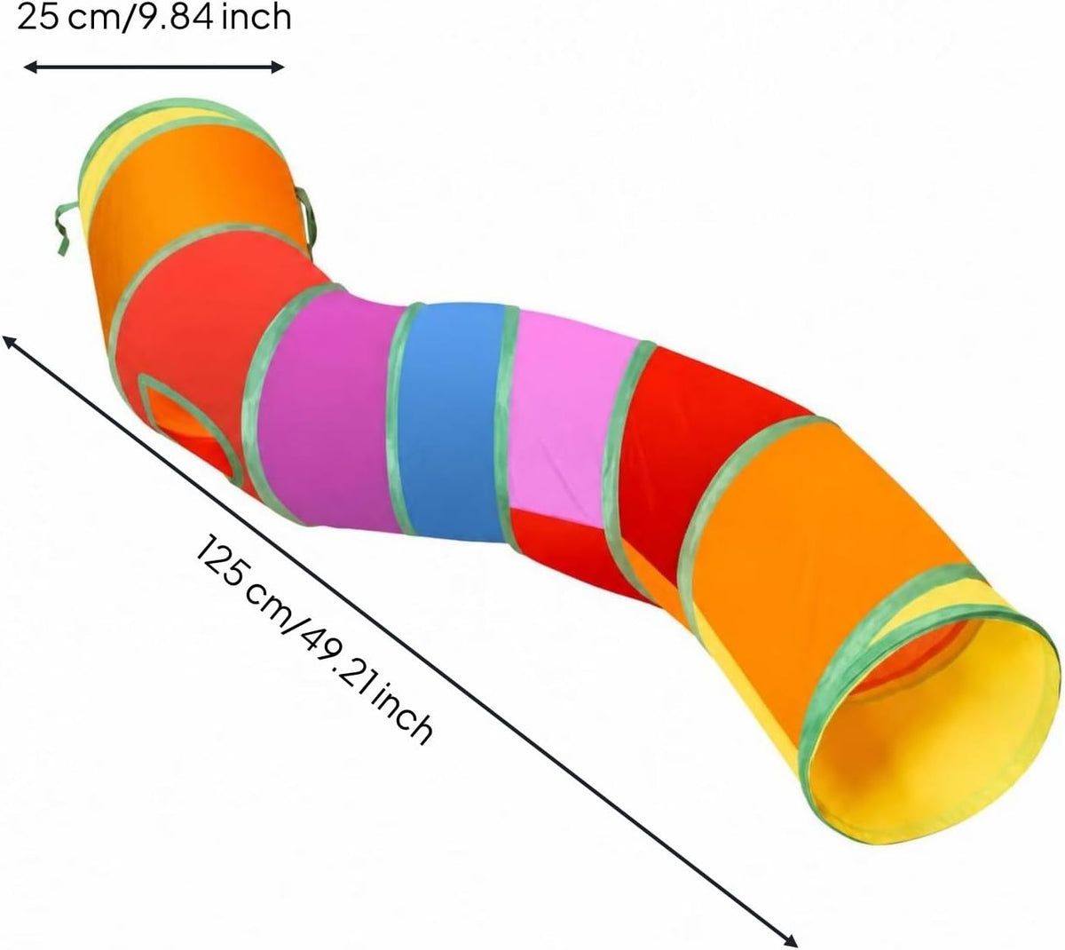 Lightweight Foldable up Tunnel, 125cm, S-Shaped Rainbow Tunnel